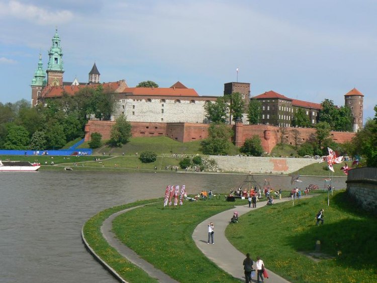 Hradní komplex Wawel v Krakově.