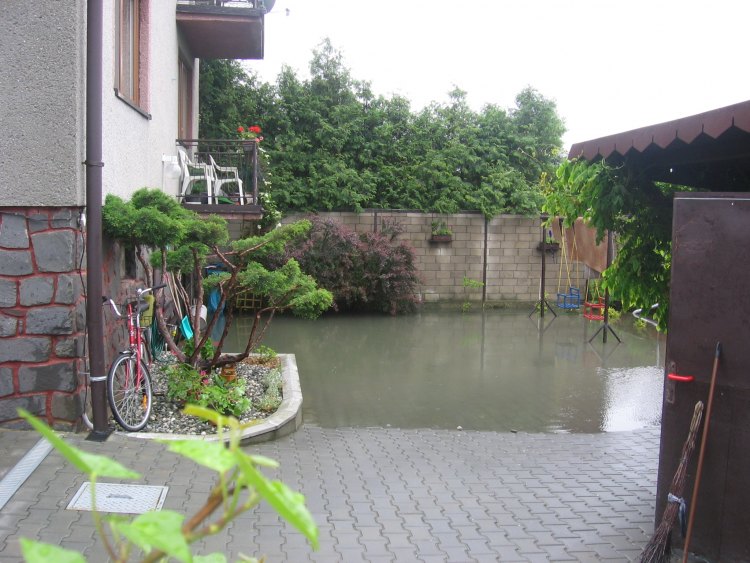 Povodní ohrožené domy v ul. Sportovní